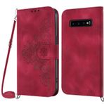 Netany Samsung Galaxy S10 Plus için cep telefonu zinciri kılıf, Samsung S10 Plus için cep telefonu kılıfı, zincirli, katlanabilir, poliüretan deri kolye, katlanır kılıf ve askı bandı, kordonlu kapaklı
