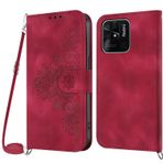 Netany Xiaomi Redmi 10C için cep telefonu zinciri kılıf, Xiaomi Redmi 10C için cep telefonu kılıfı, zincirli, katlanabilir, poliüretan deri kolye, katlanır kılıf ve askı bandı, kordon, kapaklı,