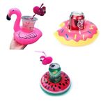 Netavantaj Donut Karpuz Flamingo 3lü Şişme Havuz Deniz Bardak Tutucu Float Bar Seti