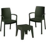 Netax Estelia Efes 2'li Set (2 Sandalye +1 Sehpa Camsız) Ekonomik Ürün Bahçe Balkon