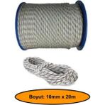 NetBazaars 10 mm Sentetik Iskota Halat, Dağcı Ipi, Kamyoncu Halatı, Outdoor Kamping Piknik Salıncak Halatı, 20 Metre
