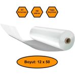 NetBazaars 160 Micron Naylon Örtü, Şeffaf Su Geçirmez Naylon, 12X50 Metre
