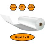 NetBazaars 160 Micron Naylon Örtü, Şeffaf Su Geçirmez Naylon, 3X20 Metre