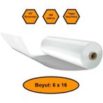 NetBazaars 160 Micron Naylon Örtü, Şeffaf Su Geçirmez Naylon, 6X16 Metre