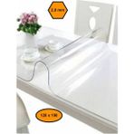 NetBazaars 2,0 mm Pvc Masa Örtüsü, Şeffaf Masa Kaplaması, 120X190