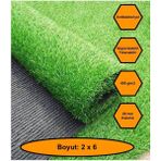 NetBazaars 2x6 Metre Yapay Çim Halı, Lastik Taban, Yeşil Suni Halı, 20 mm Kalınlığında