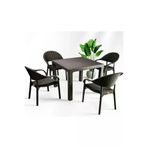 Netbazaars Plastik Sabit Masa 90X90 Cm 4 Adet Kollu Plastik Sandalye Mobilya