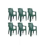 Netbazaars Plastik Sandalye 6 Adet Gold Balkon Bahçe Kamp Mobilya (Yeşil) Xömbx98