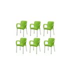 Netbazaars Plastik Sandalye 6 Adet Nobel Balkon Bahçe Kamp Mobilya (Yeşil) Xömbx98