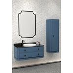 Netdeko Adria 100 Cm Banyo Dolabı Royal Blue Siyah - Boy Dolap Dahil Royal Blue / Siyah