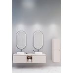 Netdeko Almonde 160 Cm Beyaz Lavabolu Banyo Dolabı Krem - Boy Dolap Dahil