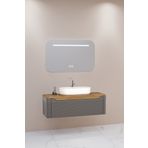 Netdeko Ardino 110 Cm Banyo Dolabı Antrasit Kayın - Boy Dolap Hariç