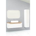 Netdeko Ardino 110 Cm Banyo Dolabı Beyaz Kayın - Boy Dolap Hariç