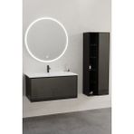 Netdeko Aston 80 cm Beyaz Lavabolu Banyo Dolabı - Boy Dolap Hariç - Siyah