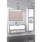 Netdeko Asya 100 Cm Banyo Dolabı - Boy Dolap Dahil Beyaz