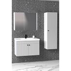 Netdeko Avien 80 cm Banyo Dolabı Bgn Aynalı - Boy Dolap Dahil - Beyaz