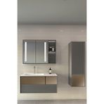 Netdeko Boneta 100 Cm Banyo Dolabı - Boy Dolap Dahil Antrasit /Spectrum Rose