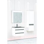 Netdeko Levante 65 Cm Siyah Lavabolu Banyo Dolabı Npl Aynalı - Boy Dolap Dahil Beyaz