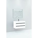 Netdeko Levante 85 cm Boy Dolap Hariç Beyaz Lavabolu Banyo Dolabı