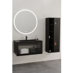 Netdeko Lilium 80 cm Siyah Lavabolu Banyo Dolabı - Boy Dolap Dahil
