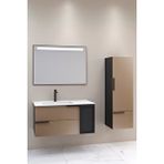 Netdeko Monza 100 Cm Banyo Dolabı - Boy Dolap Dahil Siyah /Spectrum Rose