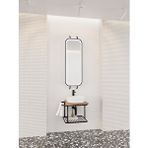 Netdeko Onika 55 Cm Beyaz Lavabolu Banyo Dolabı - Grt Led Aynalı Siyah