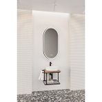 Netdeko Onika 55 Cm Beyaz Lavabolu Banyo Dolabı - Lts Led Aynalı Siyah