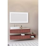 Netdeko Parma 120 Cm Banyo Dolabı - Bordo / Kaman Ceviz (çekmeceli Alt Modül Dahil)