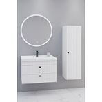 Netdeko Petit 80 Cm Banyo Dolabı Orz Aynalı - Boy Dolap Dahil Beyaz