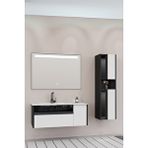 Netdeko Sable 100 Cm Beyaz Lavabolu Banyo Dolabı - Siyah Beyaz (boy Dolap Dahil) Siyah / Beyaz