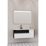Netdeko Sable 100 Cm Beyaz Lavabolu Banyo Dolabı - Siyah Beyaz Siyah / Beyaz