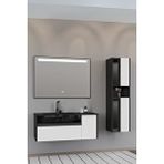 Netdeko Sable 100 Cm Siyah Lavabolu Banyo Dolabı - Siyah Beyaz (boy Dolap Dahil) Siyah / Beyaz