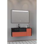 Netdeko Sable 100 Cm Siyah Lavabolu Banyo Dolabı - Siyah Kiremit Siyah / Kiremit