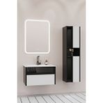 Netdeko Sable 65 Cm Beyaz Lavabolu Banyo Dolabı - Siyah Beyaz (boy Dolap Dahil) Siyah / Beyaz