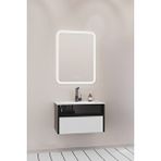 Netdeko Sable 65 Cm Beyaz Lavabolu Banyo Dolabı - Siyah Beyaz Siyah / Beyaz