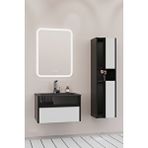 Netdeko Sable 65 Cm Siyah Lavabolu Banyo Dolabı - Siyah Beyaz (boy Dolap Dahil) Siyah / Beyaz