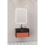 Netdeko Sable 65 Cm Siyah Lavabolu Banyo Dolabı - Siyah Kiremit Siyah / Kiremit