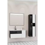 Netdeko Sable 85 Cm Beyaz Lavabolu Banyo Dolabı - Siyah Beyaz (boy Dolap Dahil) Siyah / Beyaz