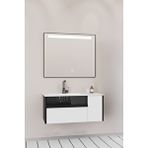 Netdeko Sable 85 Cm Beyaz Lavabolu Banyo Dolabı - Siyah Beyaz Siyah / Beyaz