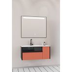 Netdeko Sable 85 Cm Beyaz Lavabolu Banyo Dolabı - Siyah Kiremit Siyah / Kiremit