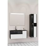 Netdeko Sable 85 Cm Siyah Lavabolu Banyo Dolabı - Siyah Beyaz (boy Dolap Dahil) Siyah / Beyaz