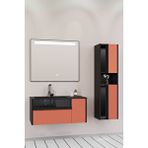 Netdeko Sable 85 Cm Siyah Lavabolu Banyo Dolabı - Siyah Kiremit (boy Dolap Dahil) Siyah / Kiremit
