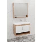 Netdeko Samba 80 Cm Banyo Dolabı - Boy Dolap Hariç Dorado / Beyaz