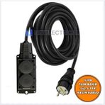 Netelectrical Kauçuk 2'li Topraklı Grup Priz Uzatma Kablosu 25 Metre 3x2,5 Mm² Ttr Kalın Siyah Kablolu