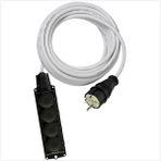 Netelectrical Kauçuk 4'lü Topraklı Grup Priz Uzatma Kablosu 80 Metre 3x1.5 mm² Ttr Beyaz Kablolu - 65 METRE