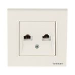 Netelsan Cat3Cat6 Byobu Beyaz DataNümeris Çerçeveli Telefon Priz