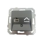 Netelsan RJ45 Cat6 Byobu Füme Tekli 5 Adet Data Prizi Çerçeve Hariç