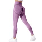 Neteson Spor tayt, kadın, yüksek bel, opak, Scrunch Butt tayt, Push Up Booty elastik spor pantolonu, jogging pantolonu, yoga pantolonu, C Lila, L