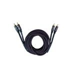 NETEX AQOUSTİCS 2 Rca / 2 Rca Fiber İpek Örgülü Altın Uçlu Rca 5 Mt Amfi Sinyal Kablosu