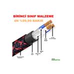 NETEX AQOUSTİCS Amfi Rca Kablosu – 4 Giriş 4 Çıkış ALTIN UÇLU RCA %100 BAKIR Anfi Rca Kablosu – 5 Metre